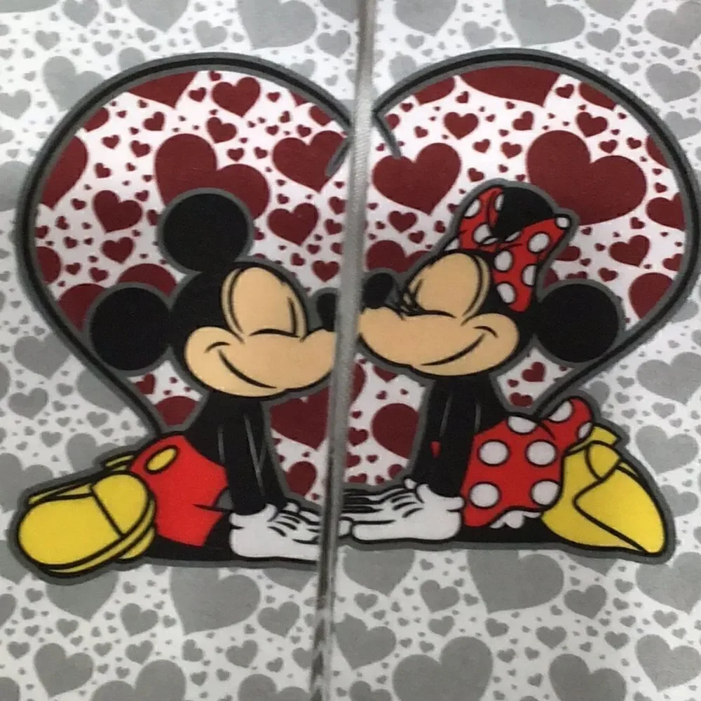 Disney Parks Bundle Mickey Minnie Mouse Set of 2 Pairs of Socks Fuzzy slippers